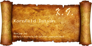 Kornfeld István névjegykártya