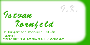 istvan kornfeld business card